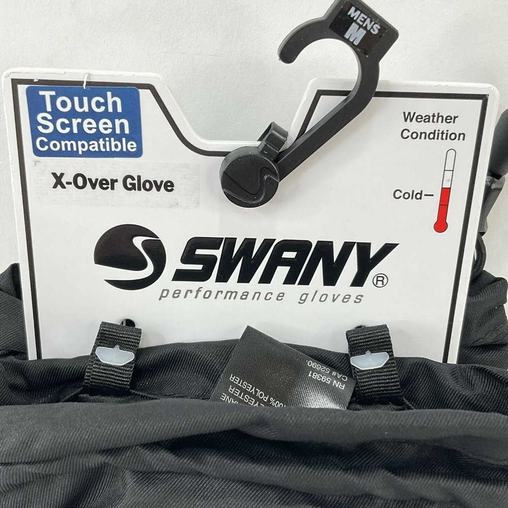 Swany Gloves Mens X-Over Sz M Ski Snowboard SX-85M Black HiPora Dry Lining Nwt - Picture 11 of 12